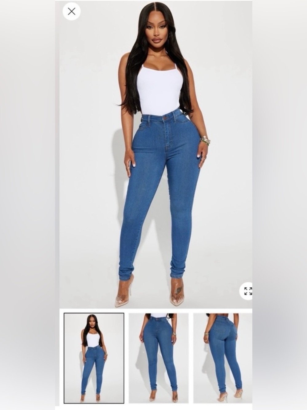 Fashion Nova Blue High-Rise Skinny Jeans